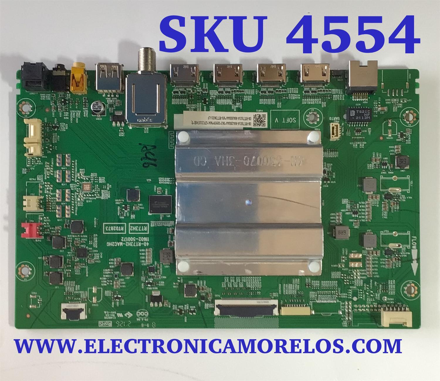 MAIN PARA SMART TV TCL QLED 4K RESOLUCION ( 3840x2160 ) UHD CON HDR / NUMERO DE PARTE 08-RT73014-MA200AA / 40-RT73H2-MAC2HG / 08-RT73014-MA300AA / V8-RT73K01-LF / PANEL LVU750NDJL / DISPLAY ST7461D01-B / MODELO 75S535